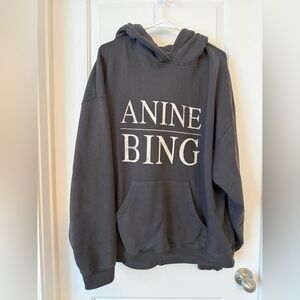 Anine Bing Harvey Hoodie in a washed black size large